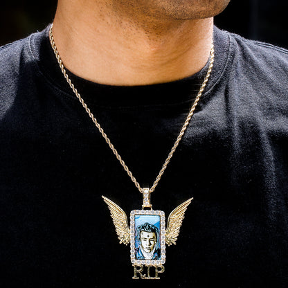 Picture Custom Pendant - Shield Angel's Wings