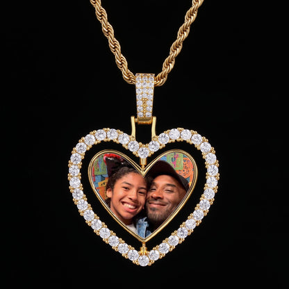 Heart-shaped Customised 18K Zirconia Pendant