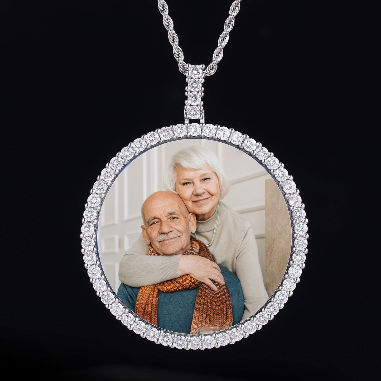 Picture Custom Pendant - Large  Round Zirconia