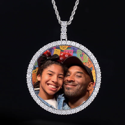 Picture Custom Pendant - Large  Round Zirconia