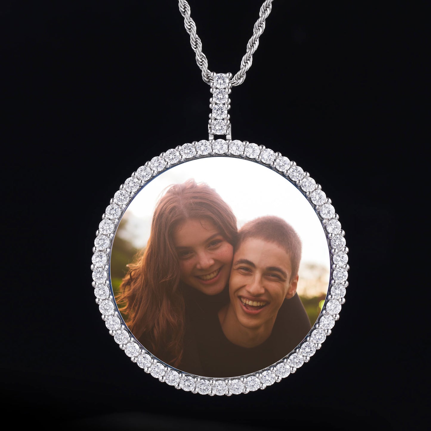 Picture Custom Pendant - Large  Round Zirconia