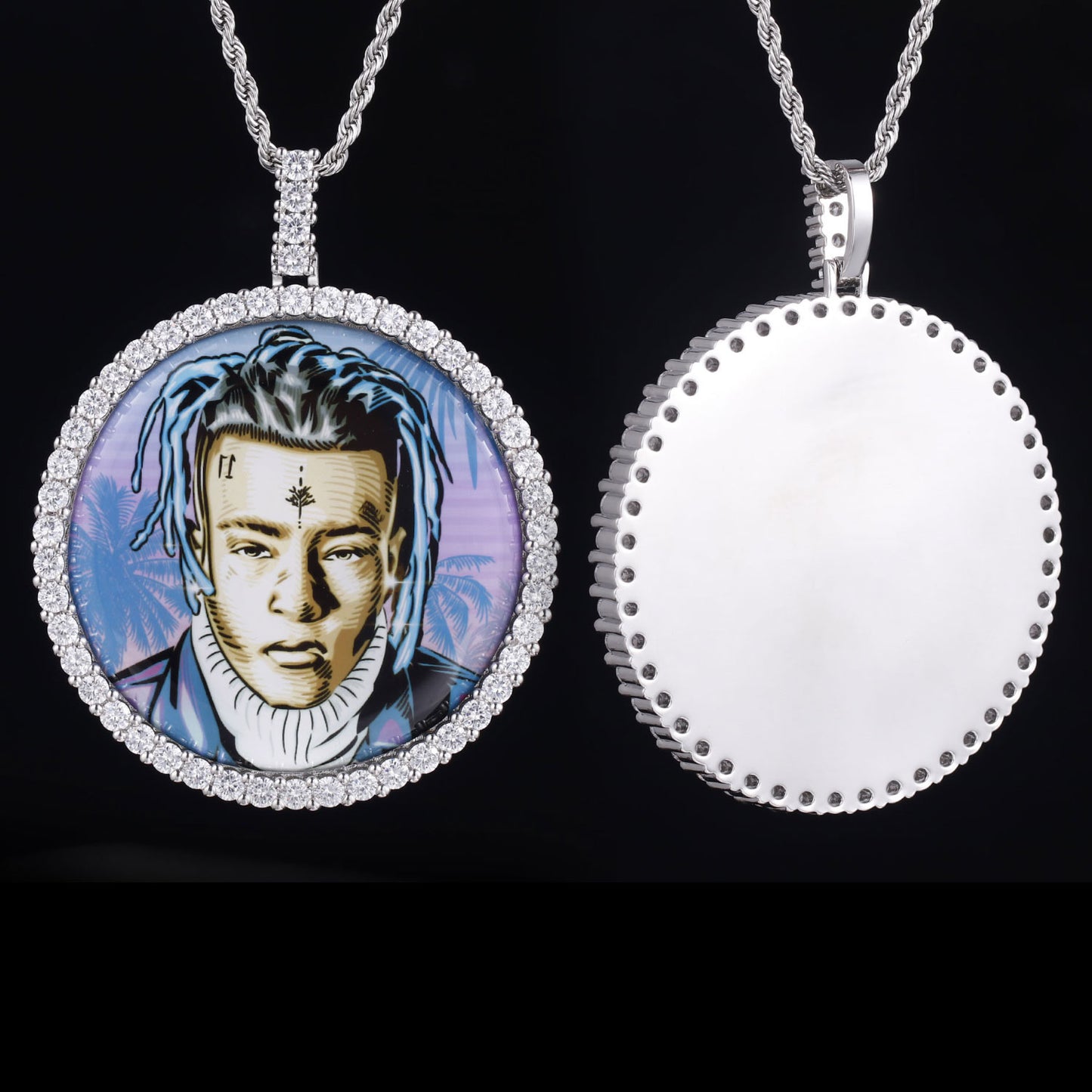 Picture Custom Pendant - Large  Round Zirconia