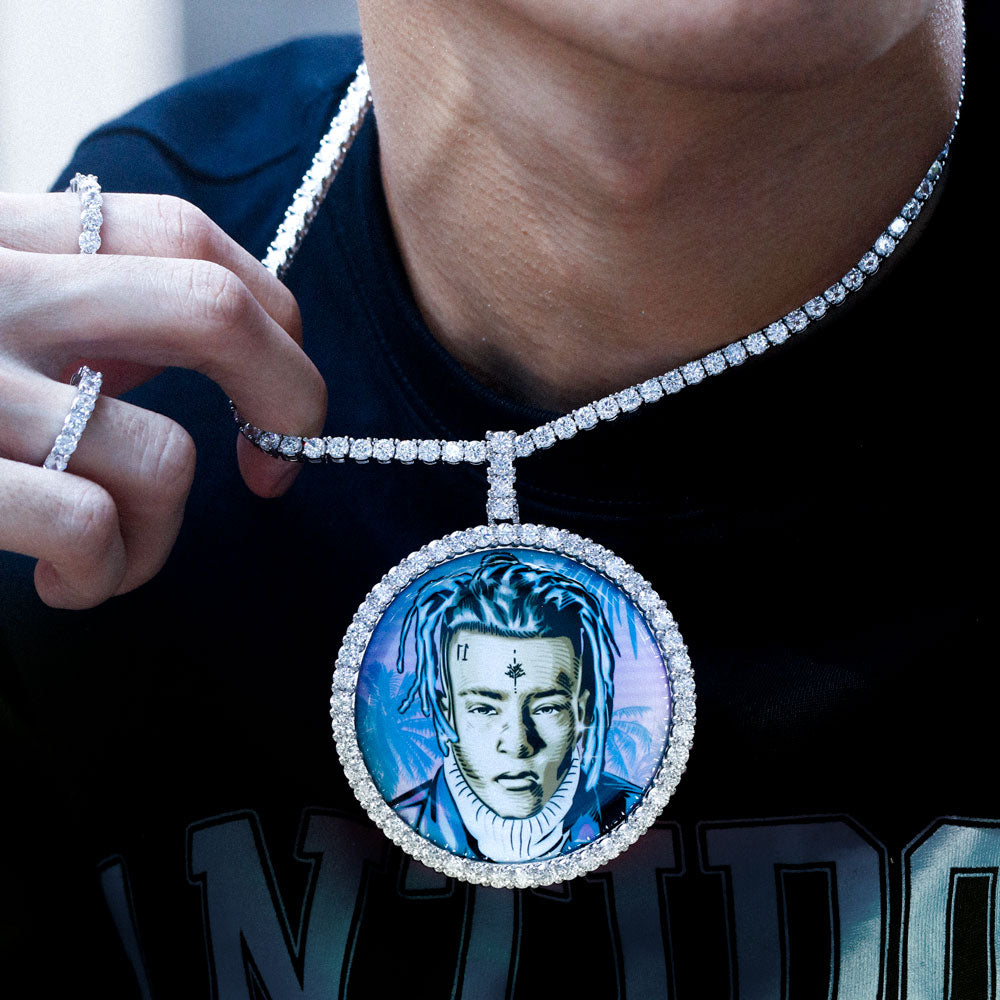Picture Custom Pendant - Large  Round Zirconia