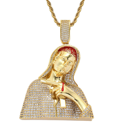 Notre Dame Hip Hop Character Head Retro Pistol Pendant Tripodjewelry