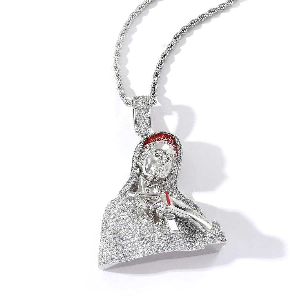 Notre Dame Hip Hop Character Head Retro Pistol Pendant Tripodjewelry