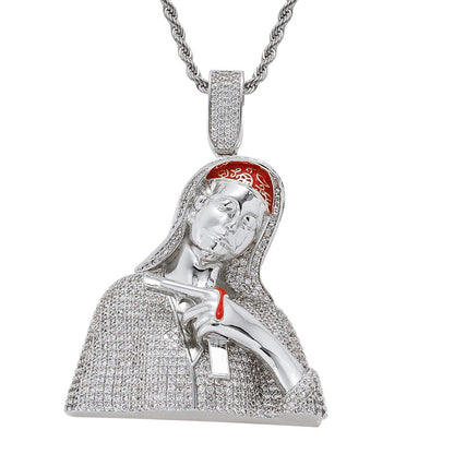 Notre Dame Hip Hop Character Head Retro Pistol Pendant Tripodjewelry