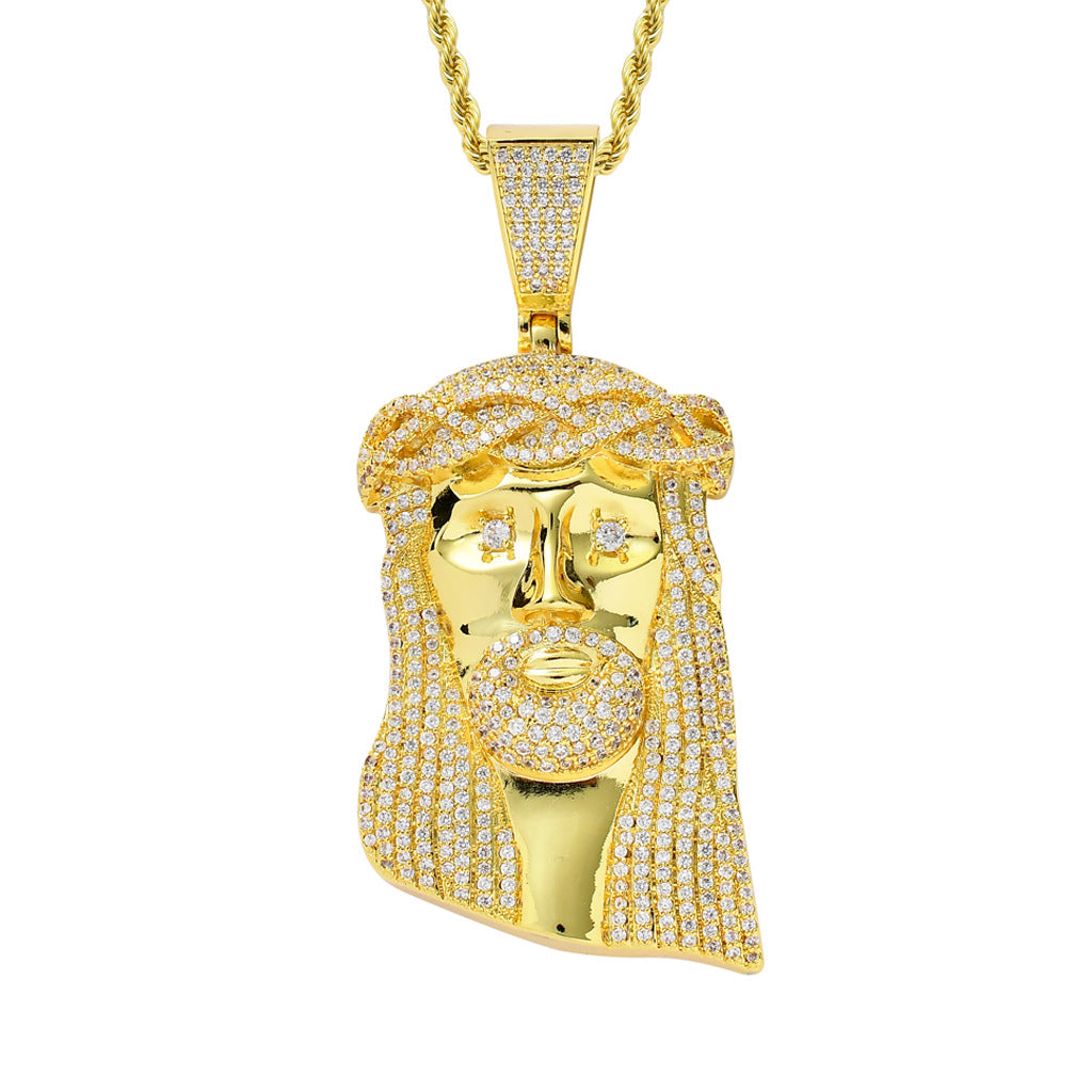 18k Gold Iced Jesus Pendant