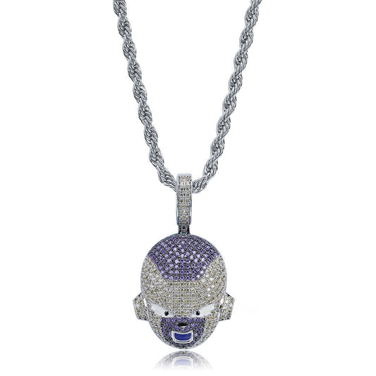 White Gold Iced Frieza Pendant Tripodjewelry