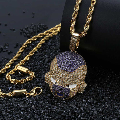 18K Gold Iced Frieza Pendant Tripodjewelry