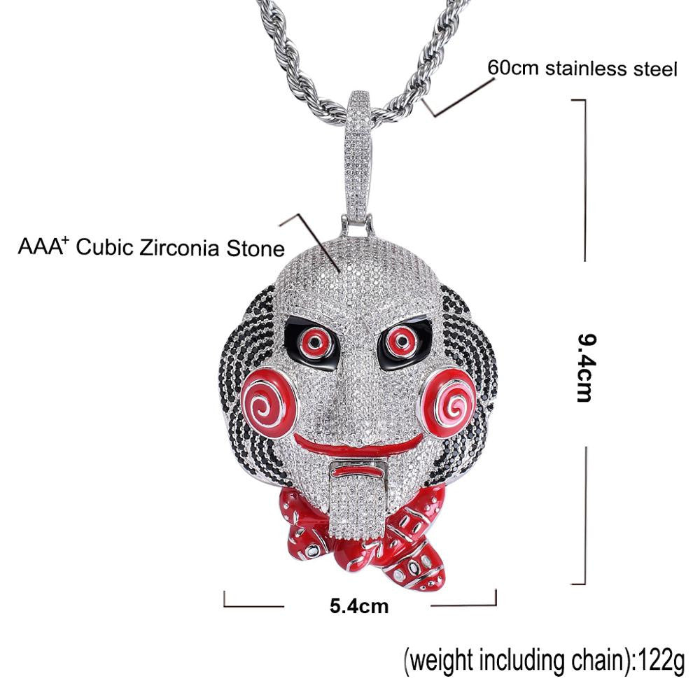 White Gold Iced Out Jigsaw Pendant Tripodjewelry