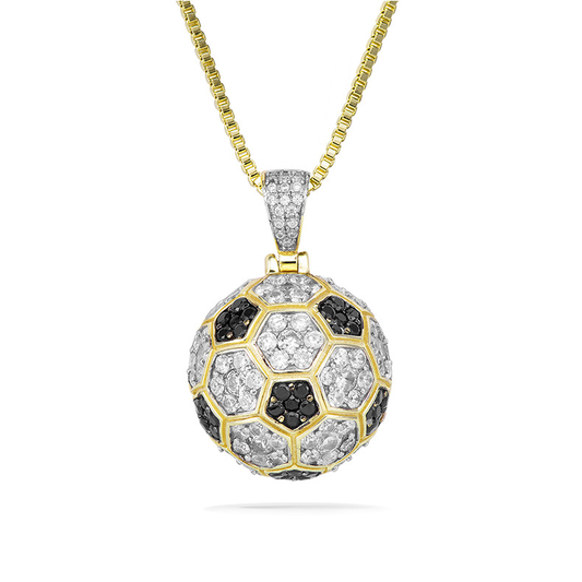 14K Gold Iced Football Pendant Tripodjewelry