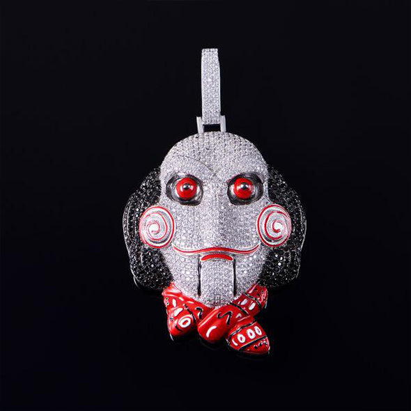 White Gold Iced Out Jigsaw Pendant Tripodjewelry
