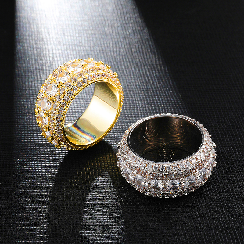 White Gold Iced Out Spinning Ring