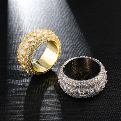 White Gold Iced Out Spinning Ring