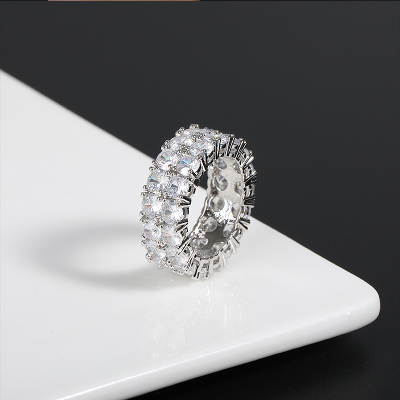 White Gold Dual Eternity Ring Tripodjewelry