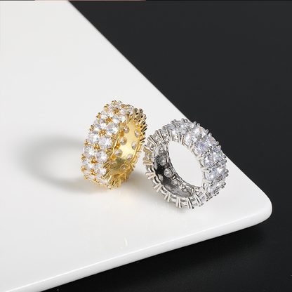White Gold Dual Eternity Ring Tripodjewelry
