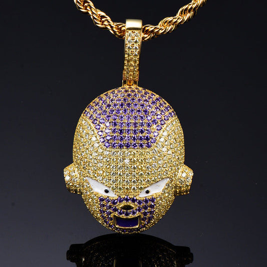 18K Gold Iced Frieza Pendant Tripodjewelry