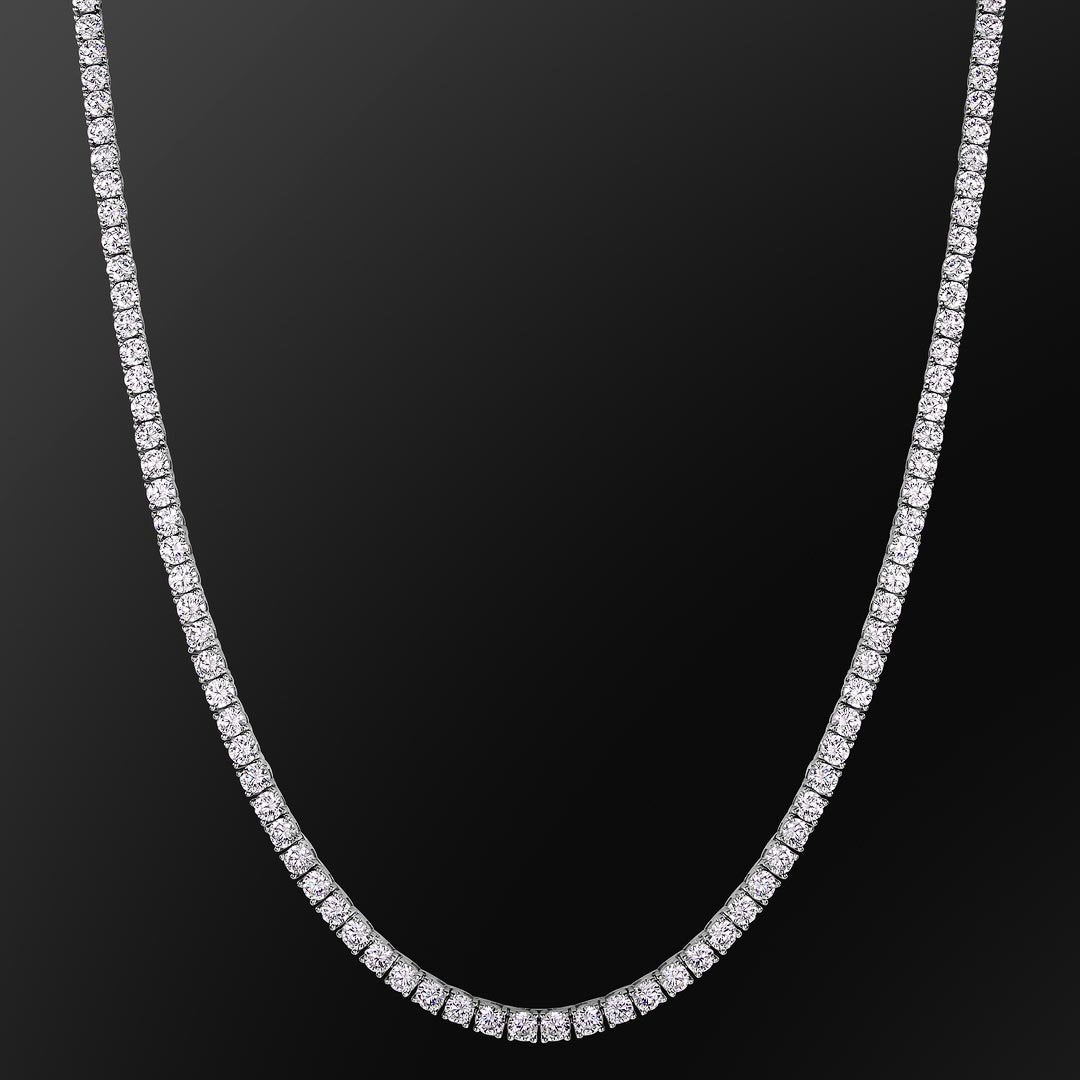 5MM White Gold Plated  Tennis Chain Necklace