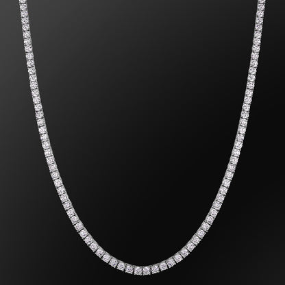 5MM White Gold Plated  Tennis Chain Necklace
